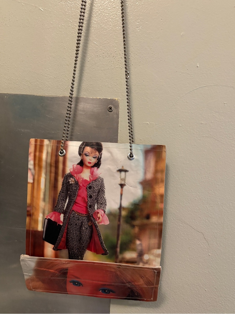 Unique Barbie Printed Novelty Shoulder Bag with Metal Straps